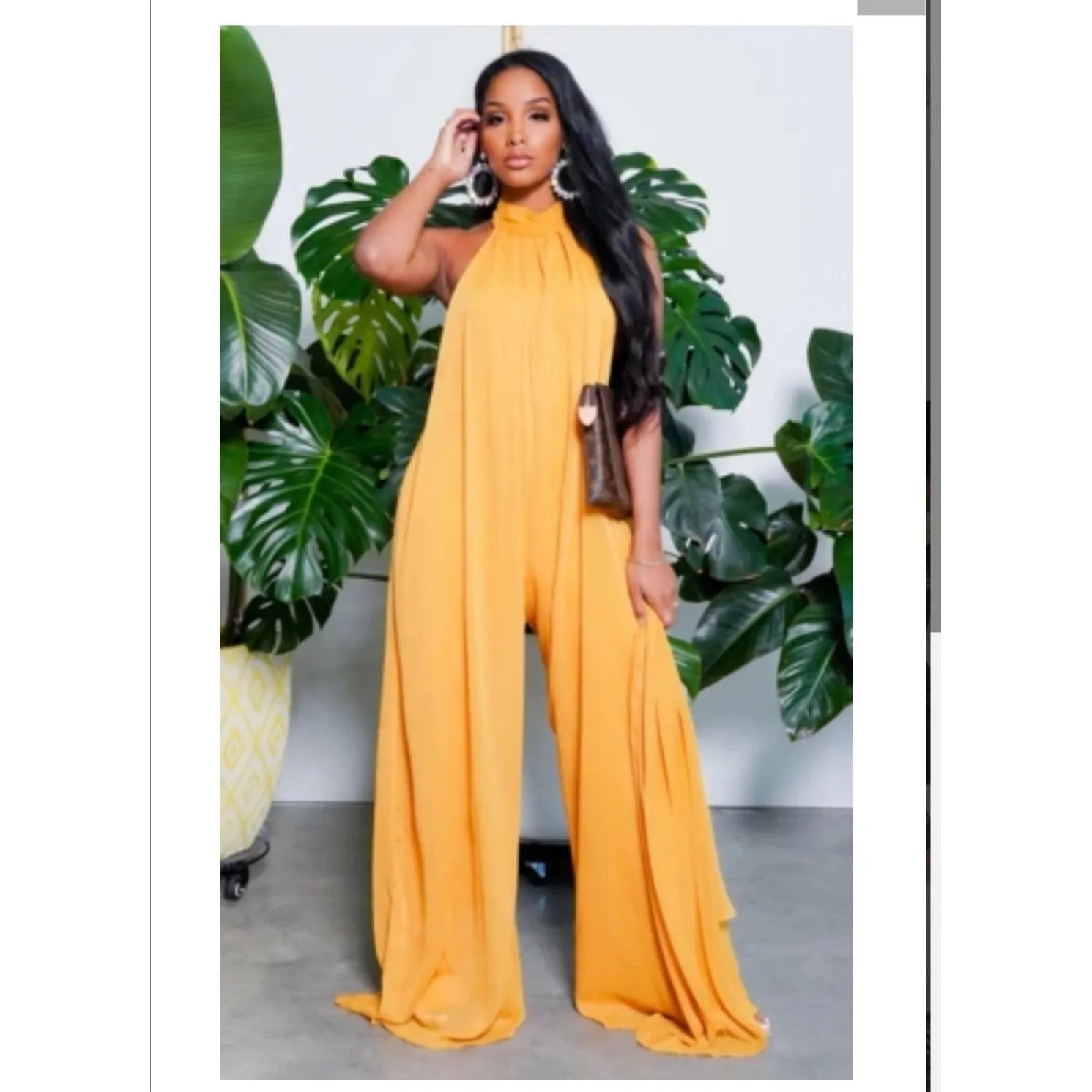 Backless Wide Leg Jumpsuit 